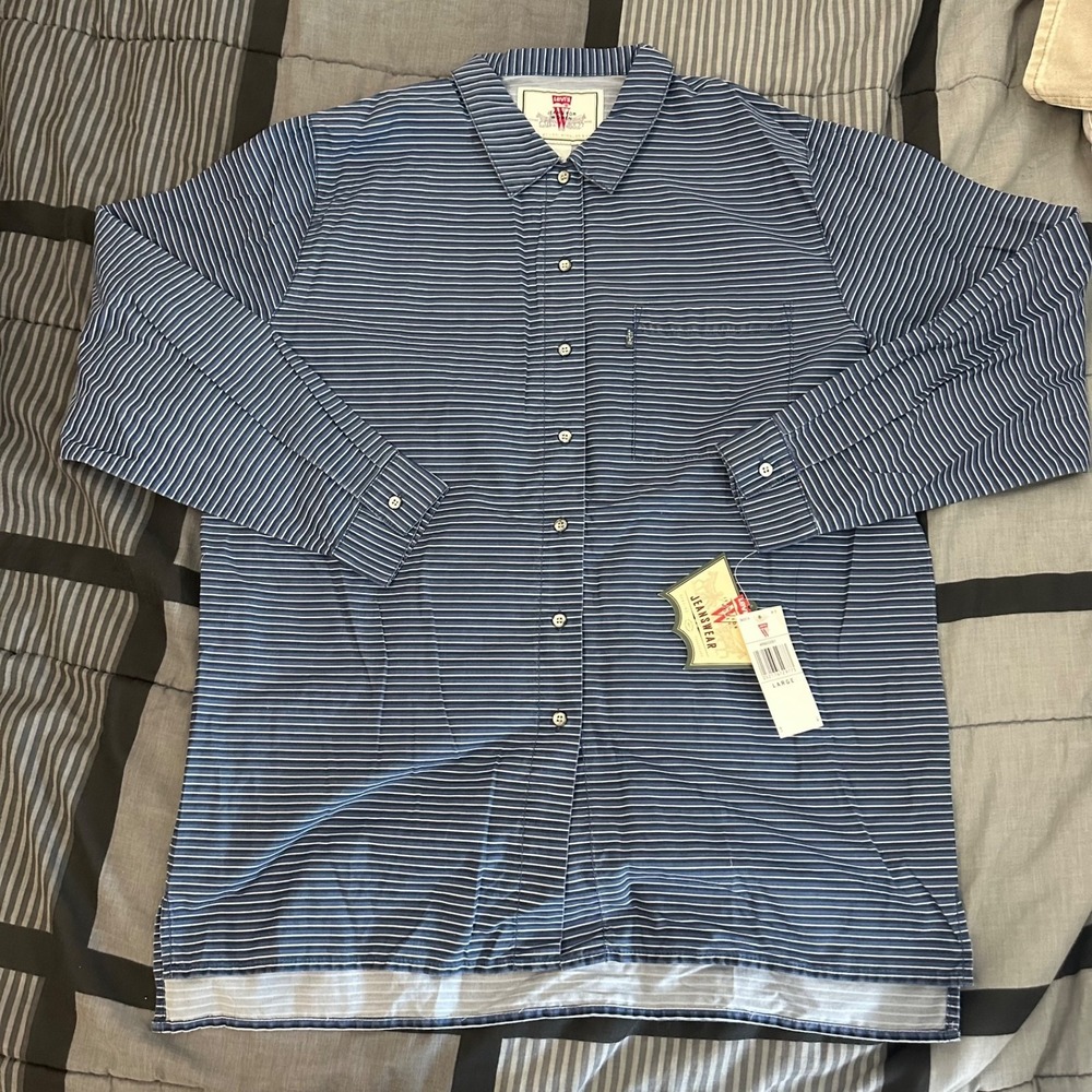 Levi's Jeans For Women Striped Long Sleeve Button Up Shirt Size L
